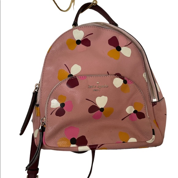 kate spade Bags Kate Spade Ny Pink Floral Leather Backpack Purse